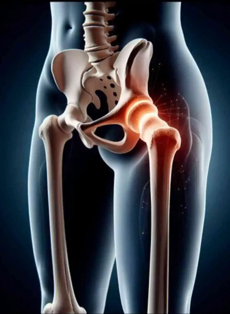 pain in left hip area in female has many causes including hip Arthritis,bursitis,and Menopause.